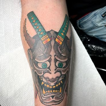 Hannya mask tattoo