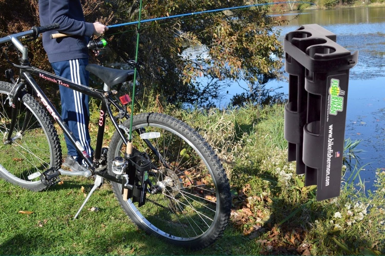 BIKE FLY ROD HOLDER - Carries 5, 6 & 7 weight fly rods on a bike - FREE  SHIPPING