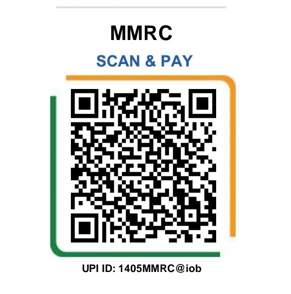 MMRC QR code for scan and pay with UPI ID.