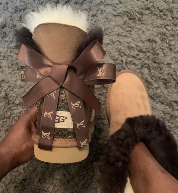 Pre-Order LV Designer Ugg Inspired Boots Brown 9C