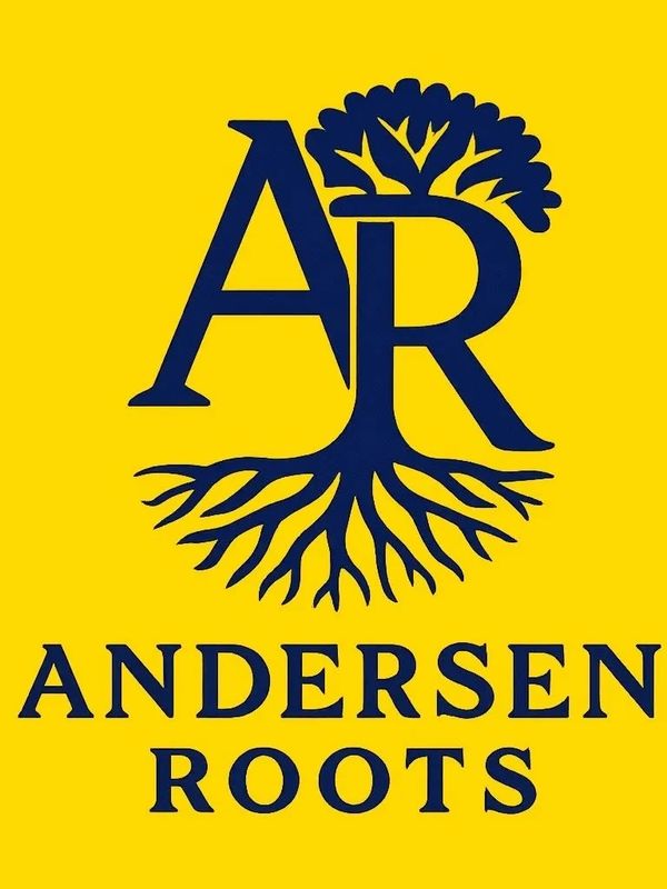 Logo of Andersen Roots with tree and roots design.