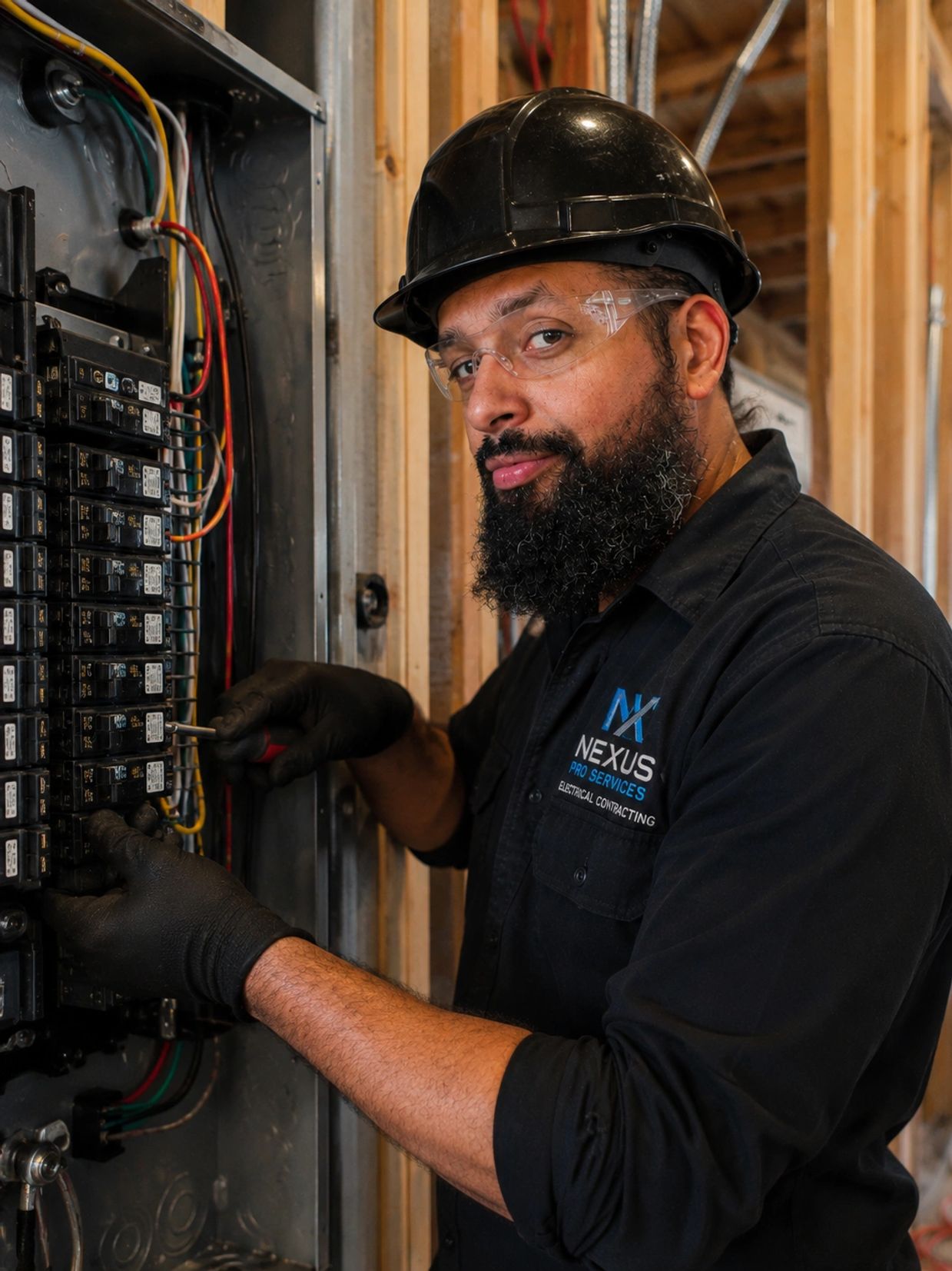 Skilled Electrician Wiring Breaker Panel