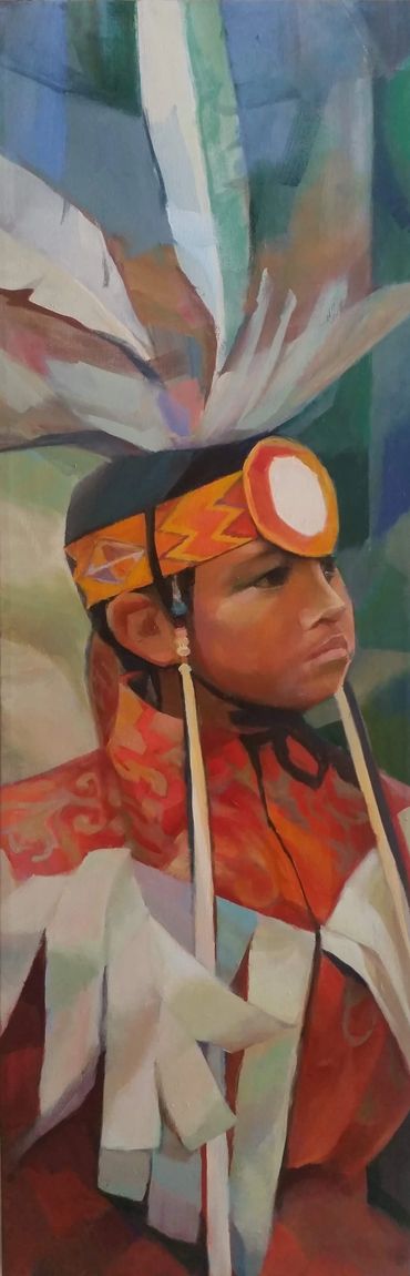 “Warrior”, 12”x36”, oil on canvas.