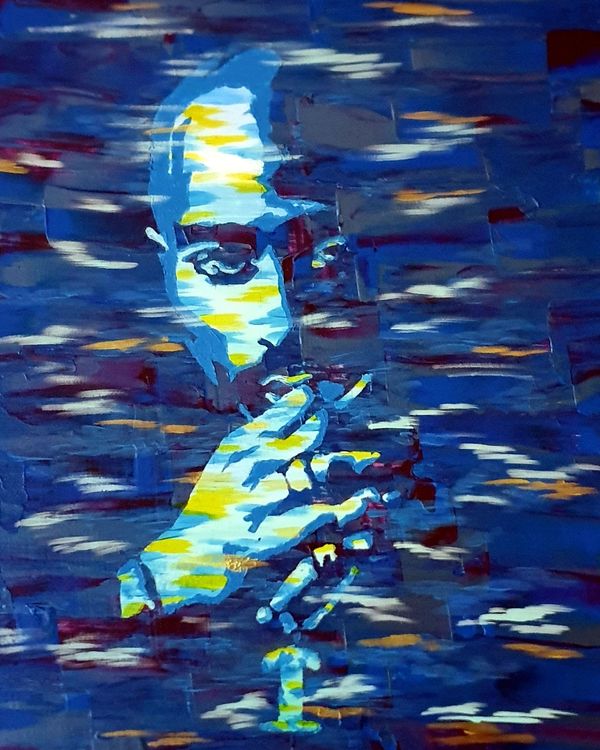 Tupac Shakur acrylic portrait.