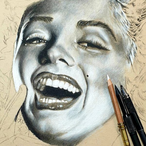 Marilyn Monroe WIP Portrait.