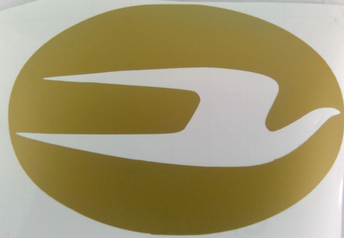DECAL, BLUE BIRD LOGO GOLD RH FACING