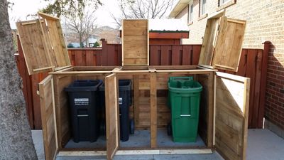 photo Hommoo Kitchen Trash Can With Lid Country Trashcan Wood Trash Bin Garbage geger png