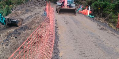 Earthworks to new road construction in the Otway Ranges