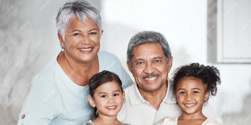 grandparents with their grandchildren