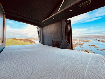 Converted campervan VW T6 and 2'' camper mattress. Memory Foam mattress. 