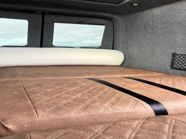 Full width Rock n Roll bed ready for a road trip