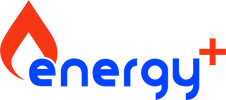 Energy+ logo with a flame icon and blue text.
