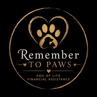 Logo for Remember to Paws, providing end-of-life financial help for pets.