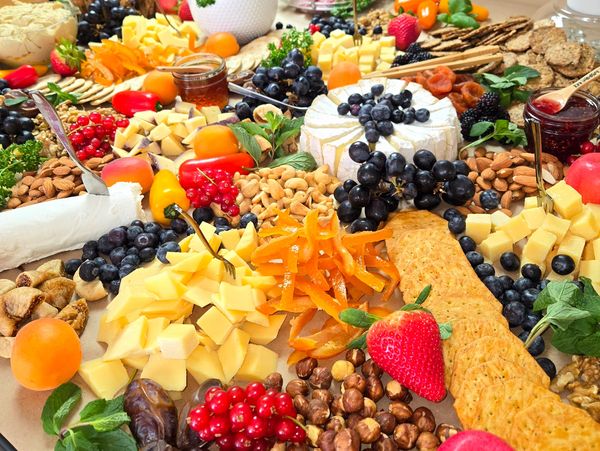 cheese and fruit grazing board