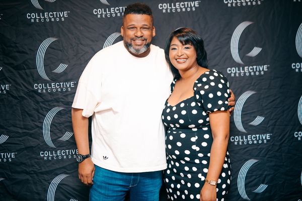 Charnell Joseph with Collective Record's President Hilton Petersen.