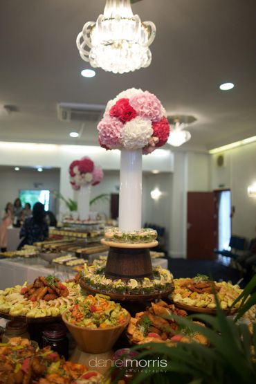 Wedding buffet reception centrepiece 