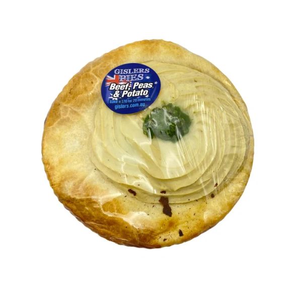 Gisler's Beef, Mushy Pea and Potato Family Pie