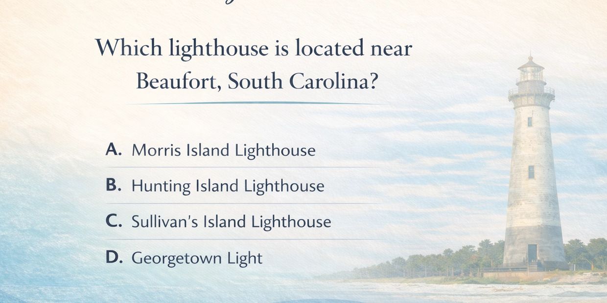 Quiz question about which lighthouse is near Beaufort, South Carolina.