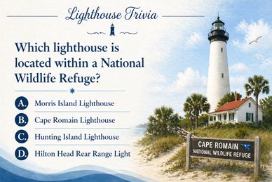 Trivia question about which lighthouse is in a National Wildlife Refuge with four options.