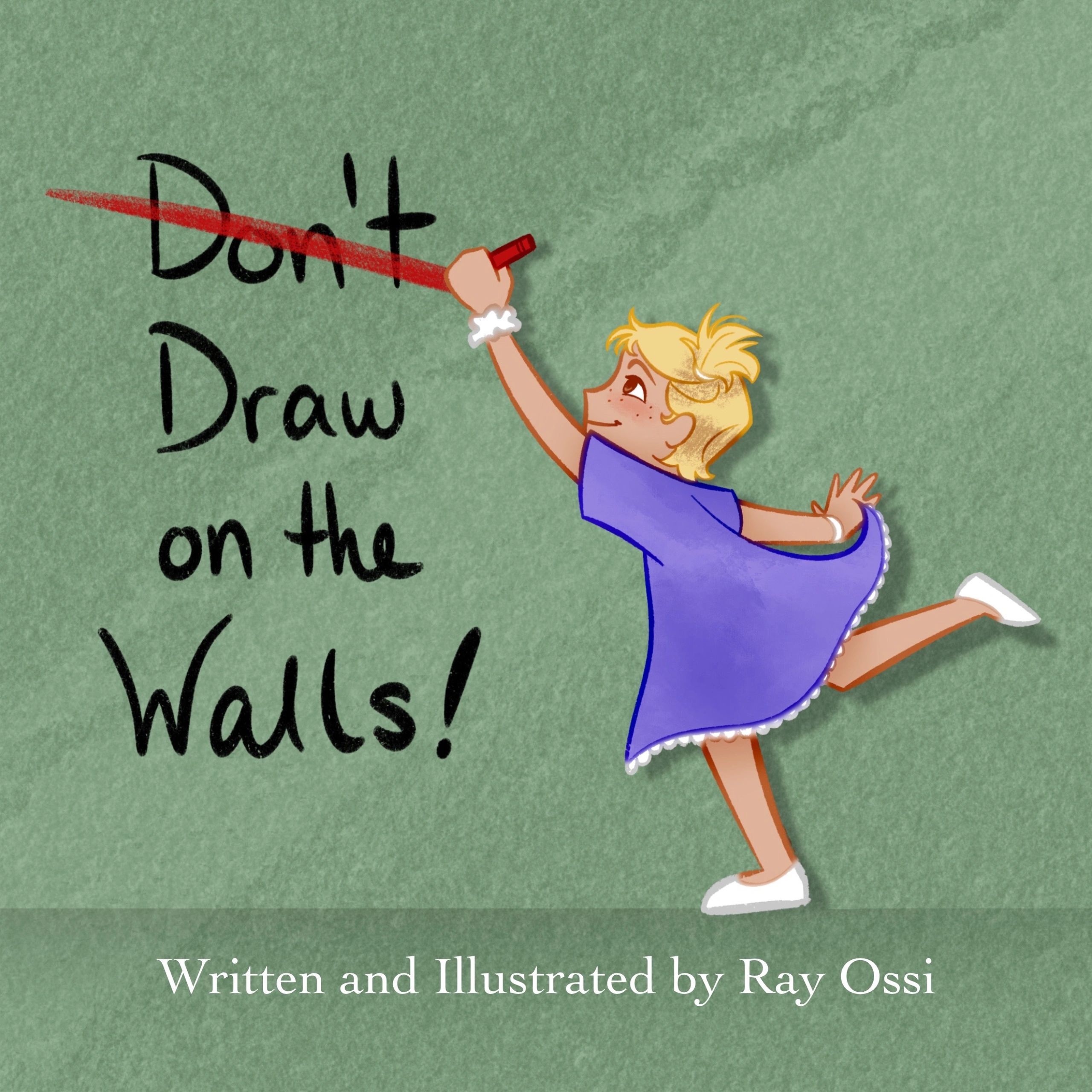 A girl joyfully crosses out the word "Don't" on a wall message.