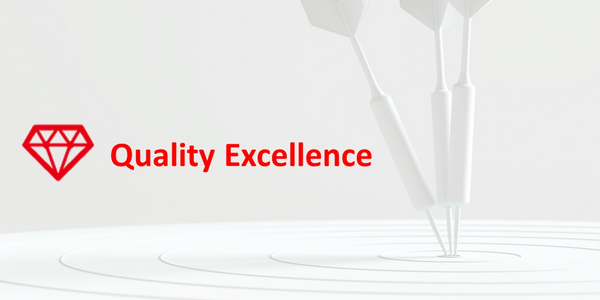 A thumbnail of a dart board in the background and 'Quality Excellence' written in Red