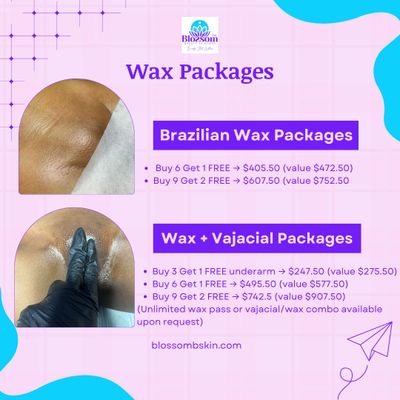 Vajacial and Brazilian Wax Packages of Blossom Beauty Skincare in Fort Lauderdale, Florida.