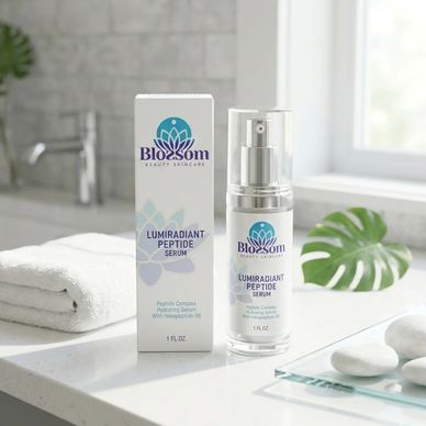 Bottle of Peptide Serum 8 Fl Oz. Trusted Product of Blossom Beauty Skincare in Fort Lauderdale FL