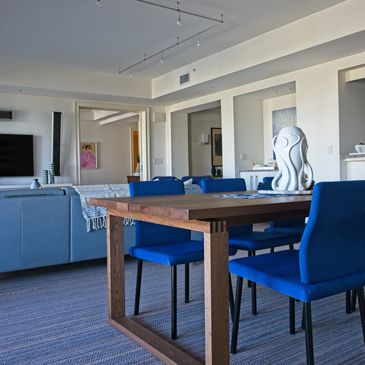 Blue theam interior design of house