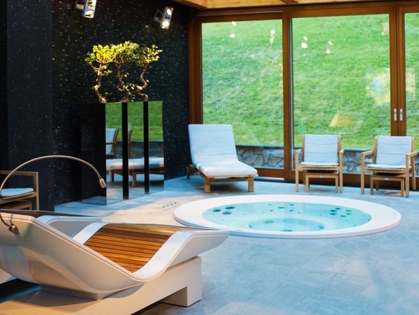 Spa center with hot tub