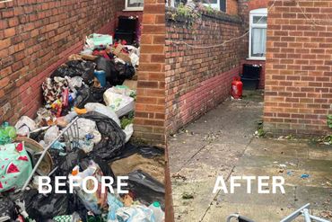 Before and after waste removal in Dorchester