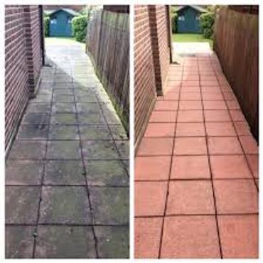 Before and after jet washing in Dorchester