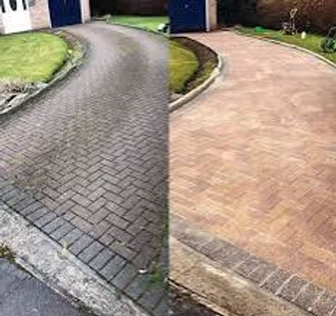 Before and after jet washing in Weymouth