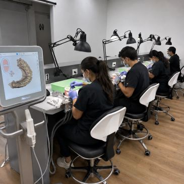 Students practicing bench preps at Astra Test Prep's CAAPID sim lab, Pasadena CA