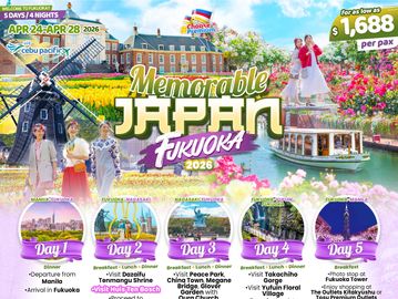 Colorful 5-day Fukuoka, Japan tour with cultural sites and scenic spots.