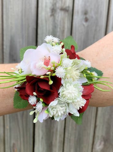Silk flower wrist corsage