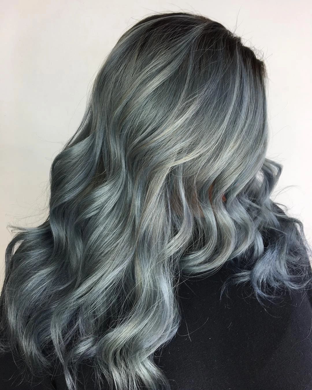 Titanium and Pewter Silver gray hair