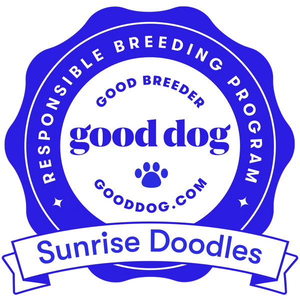 SunriseDoodles Good dog breeder badge