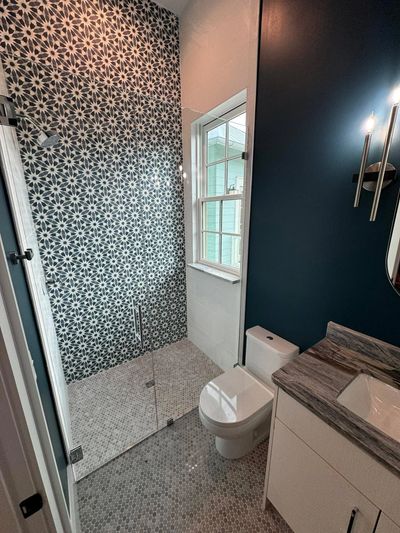 Bathroom remodel Cincinnati OH walk-in shower custom tile by Alabaster Contracting Solutions