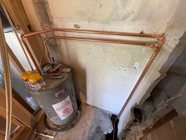 water heater with copper pipes
