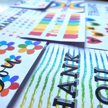 Rdezignz Rainbow thank you cards