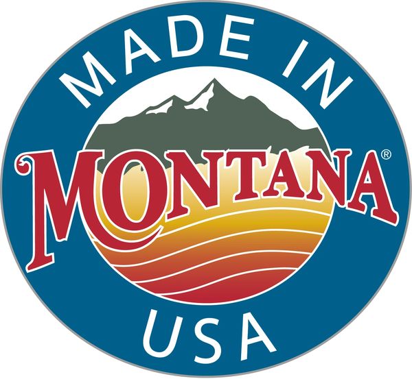 Logo with mountains and text 'Made in Montana USA'.
