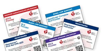 American Heart certification cards