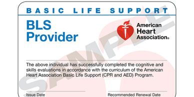 American Heart Association BLS Certificate Card 