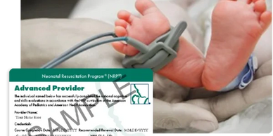 Neonatal Resuscitation Program Certification Card