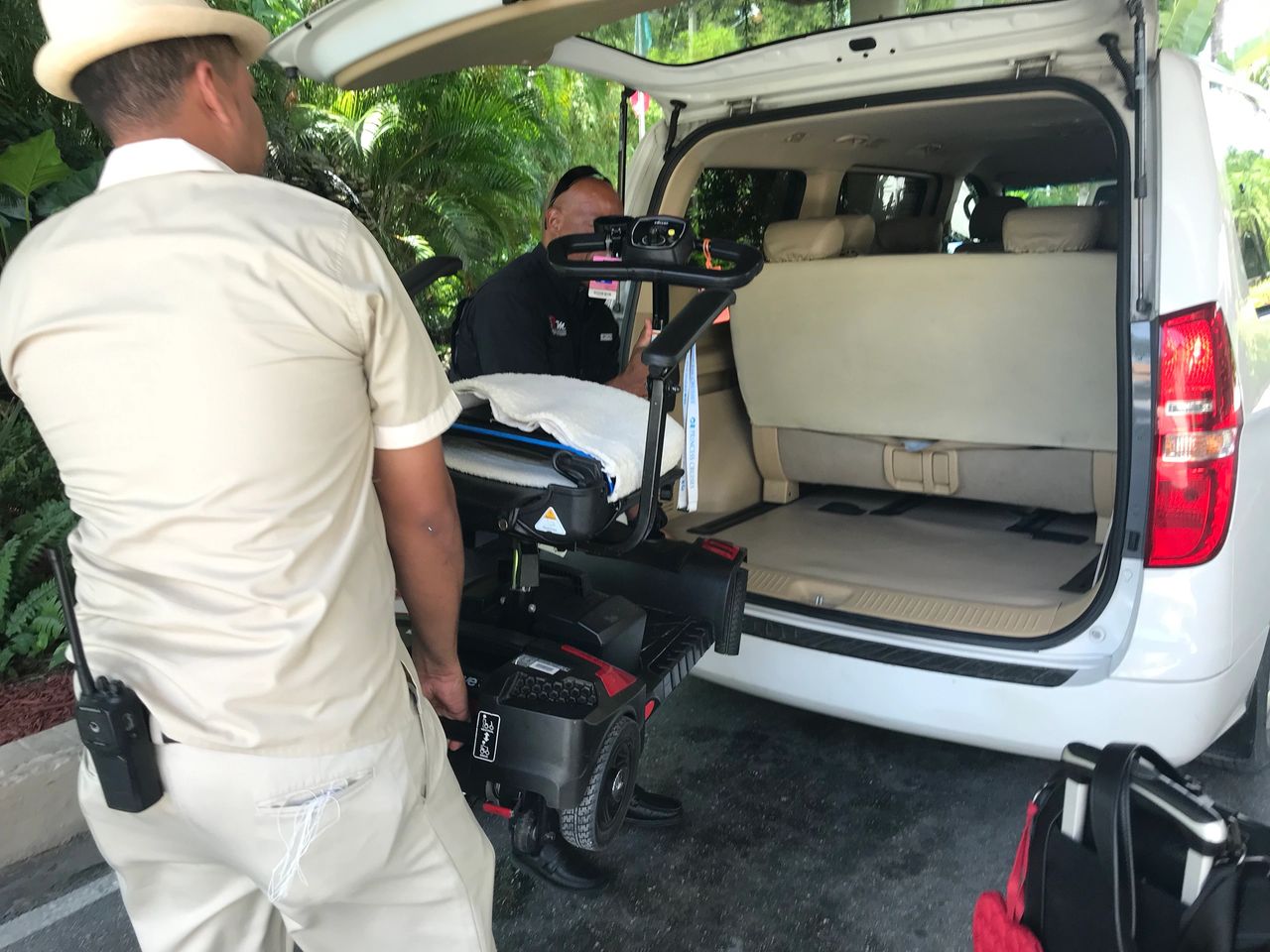 Make sure your prearranged transfer vehicle will accommodate your scooter. Make sure your prearranged transfer vehicle will accommodate your scooter.