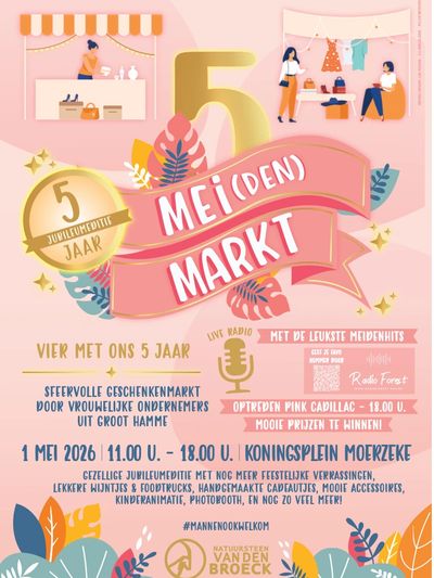 Flyer for the 5th Meiden Markt, a girls' market event in Moerzeke.