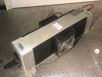 As shown an Iradion model 156- typically after a recharge this model will produce approx 80-100 watt