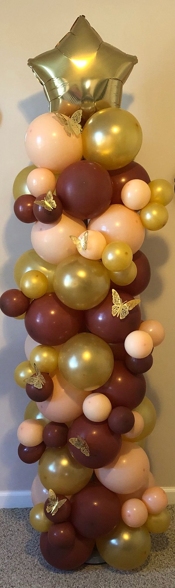 Organic balloon column with butterfly accents!