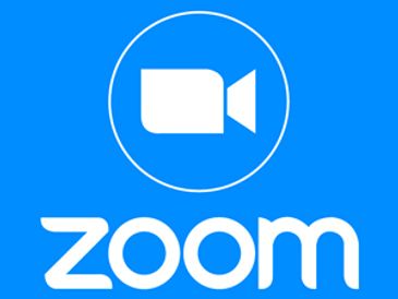 Blue background with the Zoom logo and a recording camera symbol.
