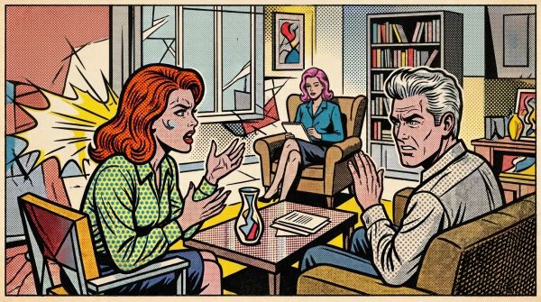 A heated argument in a therapy session.